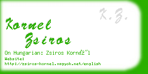 kornel zsiros business card